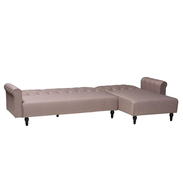 Baxton Studio Baxton Chesterfield Retro-Modern Convertible Sleeper Sofa in Clay Fabric – Stylish & Versatile Comfort Chesterfield-Clay-RFC