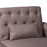 Baxton Studio Chesterfield Retro-Modern Clay Fabric Upholstered Convertible Sleeper Sofa