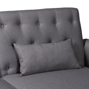 Baxton Studio Baxton Studio Chesterfield Grey Fabric Convertible Sleeper Sofa with Pillows & Click-Clack Design Chesterfield-Slate Grey-RFC