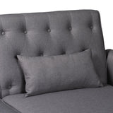 Baxton Studio Chesterfield Retro-Modern Slate Grey Fabric Upholstered Convertible Sleeper Sofa