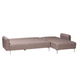 Baxton Studio Lanoma Contemporary Clay Fabric Upholstered Convertible Sleeper Sofa