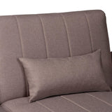 Baxton Studio Lanoma Contemporary Clay Fabric Upholstered Convertible Sleeper Sofa