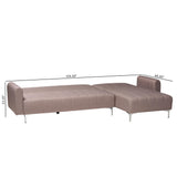 Baxton Studio Lanoma Contemporary Clay Fabric Upholstered Convertible Sleeper Sofa