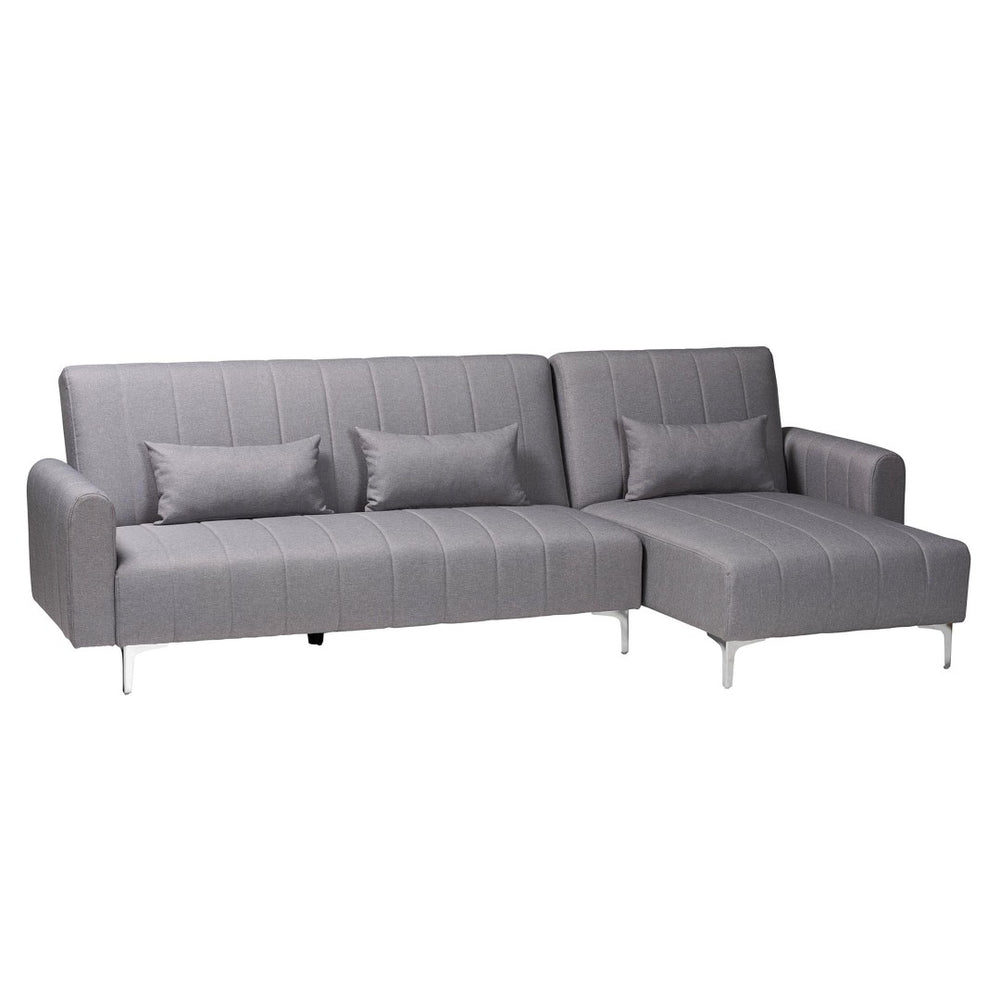 Baxton Studio Baxton Studio Lanoma Convertible Sleeper Sofa in Slate Grey – Modern Comfort & Versatile Design! Lanoma-Slate Grey-RFC