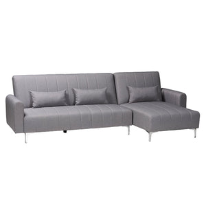 Baxton Studio Baxton Studio Lanoma Convertible Sleeper Sofa in Slate Grey – Modern Comfort & Versatile Design! Lanoma-Slate Grey-RFC