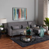 Baxton Studio Lanoma Contemporary Slate Grey Fabric Upholstered Convertible Sleeper Sofa