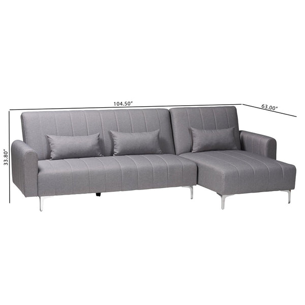 Baxton Studio Baxton Studio Lanoma Convertible Sleeper Sofa in Slate Grey – Modern Comfort & Versatile Design! Lanoma-Slate Grey-RFC