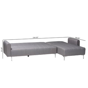 Baxton Studio Baxton Studio Lanoma Convertible Sleeper Sofa in Slate Grey – Modern Comfort & Versatile Design! Lanoma-Slate Grey-RFC