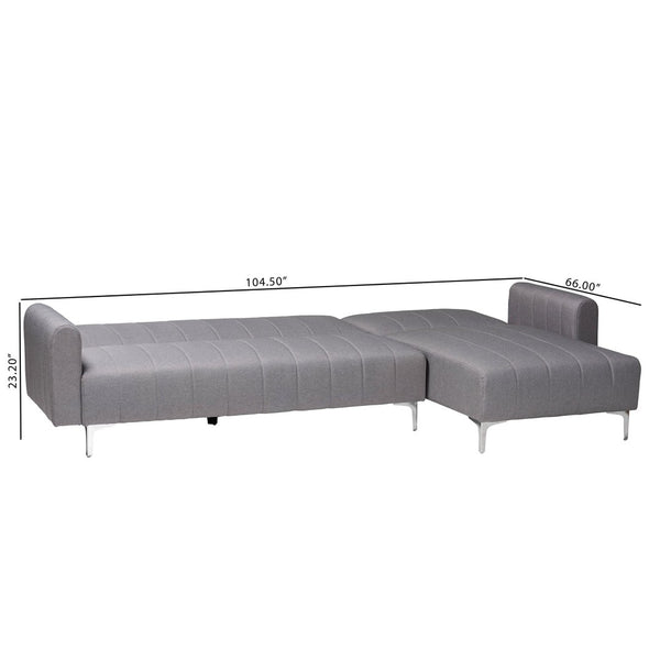 Baxton Studio Baxton Studio Lanoma Convertible Sleeper Sofa in Slate Grey – Modern Comfort & Versatile Design! Lanoma-Slate Grey-RFC
