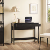 English Elm Walker Edison - Transitional Reeded Writing Desk With Drawer - Black