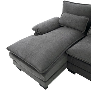 English Elm United We Win U-Shaped Modular Cloud Couch - 4-Seat Chenille Sofa With Double Chaise & Storage Pockets W1568S00215-GIGA