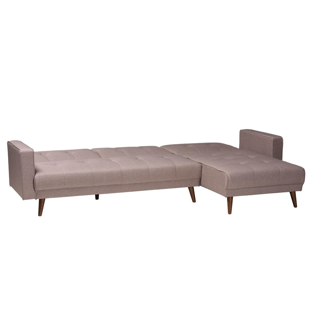 Baxton Studio Baxton Studio Claire Convertible Sleeper Sofa - Stylish Clay Fabric, Retro-Modern Design & Comfort Claire-Clay-RFC