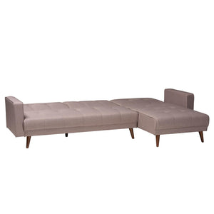 Baxton Studio Baxton Studio Claire Convertible Sleeper Sofa - Stylish Clay Fabric, Retro-Modern Design & Comfort Claire-Clay-RFC