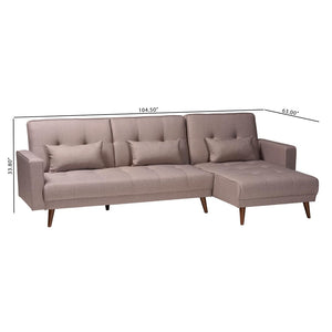 Baxton Studio Baxton Studio Claire Convertible Sleeper Sofa - Stylish Clay Fabric, Retro-Modern Design & Comfort Claire-Clay-RFC
