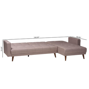 Baxton Studio Baxton Studio Claire Convertible Sleeper Sofa - Stylish Clay Fabric, Retro-Modern Design & Comfort Claire-Clay-RFC