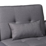 Baxton Studio Claire Contemporary Slate Fabric Upholstered Convertible Sleeper Sofa