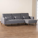 Baxton Studio Claire Contemporary Slate Fabric Upholstered Convertible Sleeper Sofa