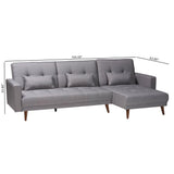 Baxton Studio Claire Contemporary Slate Fabric Upholstered Convertible Sleeper Sofa