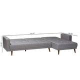 Baxton Studio Claire Contemporary Slate Fabric Upholstered Convertible Sleeper Sofa