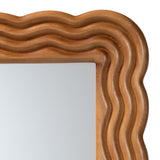 Baxton Studio Acantha Modern Walnut Brown Scallop-framed Accent Mirror