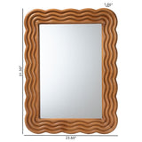 Baxton Studio Acantha Modern Walnut Brown Scallop-framed Accent Mirror