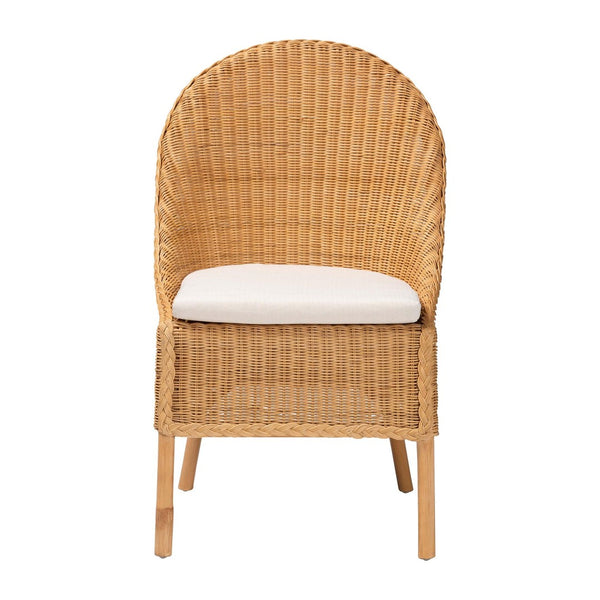 Baxton Studio bali Camelia Bohemian Rattan Dining Chair - Handcrafted Light Honey Comfort for Stylish Interiors Camelia-Light Honey Rattan-DC