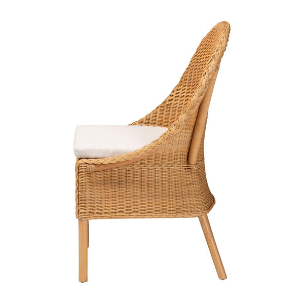 Baxton Studio bali Camelia Bohemian Rattan Dining Chair - Handcrafted Light Honey Comfort for Stylish Interiors Camelia-Light Honey Rattan-DC