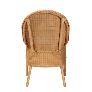 Baxton Studio bali Camelia Bohemian Rattan Dining Chair - Handcrafted Light Honey Comfort for Stylish Interiors Camelia-Light Honey Rattan-DC