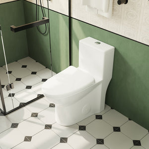 English Elm 1.1/1.6 Gpf One-piece Elongated Ceramic Toilet Skirted Base Comfort Height Soft Close B2724P248740