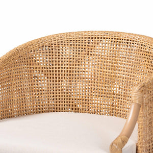 Baxton Studio bali Lumajang Bohemian Bar Stool - Handcrafted Rattan & Acacia Wood with Ergonomic Comfort & Style Lumajang-Light Honey/Light Brown Rattan-BS