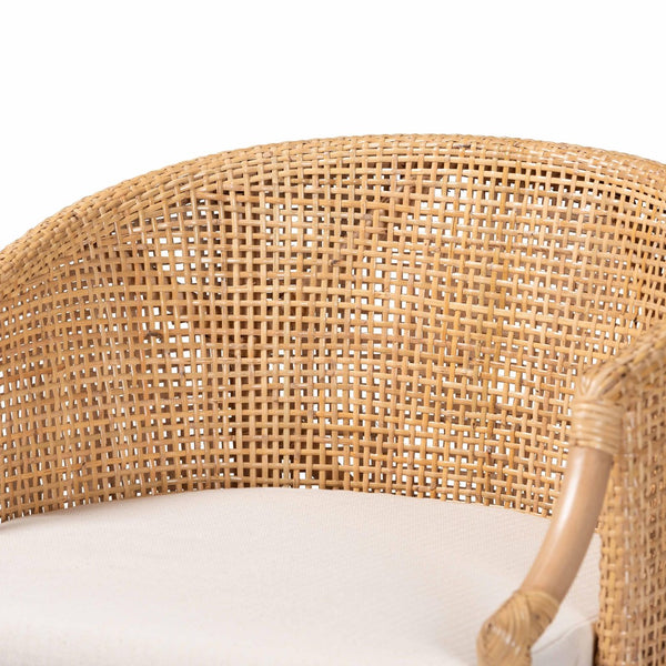 Baxton Studio bali Lumajang Bohemian Bar Stool - Handcrafted Rattan & Acacia Wood with Ergonomic Comfort & Style Lumajang-Light Honey/Light Brown Rattan-BS