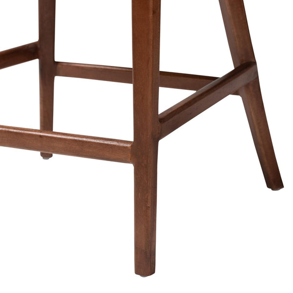 Baxton Studio bali Lumajang Bohemian Bar Stool - Handcrafted Rattan & Acacia Wood with Ergonomic Comfort & Style Lumajang-Light Honey/Light Brown Rattan-BS