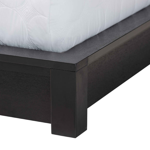 Baxton Studio Baxton Studio Elina Modern Queen Platform Bed with Headboard Shelves for Stylish Bedroom Storage MG-0051-Ebony Black-Queen