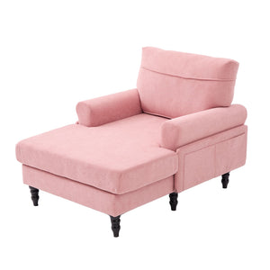 English Elm Modern Chenille Recliner Chaise Lounge Sofa Chair with High-Resilience Foam, Wide Seat, 550lb Capacity Pink W395P371343