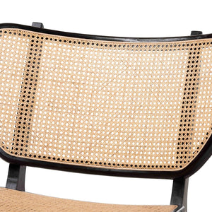 Baxton Studio bali Brisbane Bohemian Accent Chair - Handcrafted Black Mahogany & Woven Rattan for Cozy Living Spaces Brisbane-Natural Rattan/Black Wood-CC