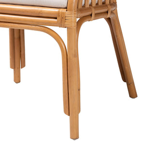 Baxton Studio bali Maisa Bohemian Rattan Arm Chair - Handcrafted Comfort & Artisanal Style for Cozy Spaces Maze-Light Honey Rattan-CC