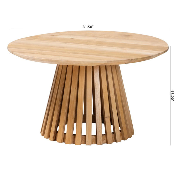 Baxton Studio bali Caribic Modern Slatted Acacia Wood Coffee Table - Tropical Elegance for Contemporary Spaces CARIBIC-Natural Wooden-CT