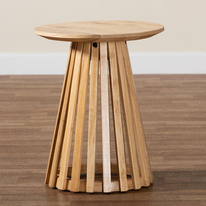 Baxton Studio bali Caribic Modern Slatted Acacia Wood End Table - Tropical Style, Fully Assembled, Versatile Design CARIBIC-Natural Wooden-ET