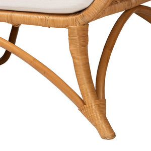 Baxton Studio bali Bali Veve Bohemian Daybed - Handcrafted Honey Rattan with Plush Cushion & Pillows for Relaxed Living Veve-Light Honey Rattan/Cushioned-Daybed