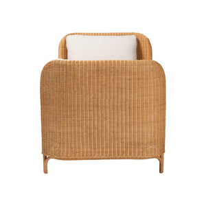 Baxton Studio bali Bali Handcrafted Diva Bohemian Rattan Daybed - Elegant Honey Finish for Indoor & Outdoor Serenity Diva-Light Honey Rattan/Cushioned-Daybed