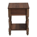 Baxton Studio Roden Transitional Dark Brown Nightstand with Rattan