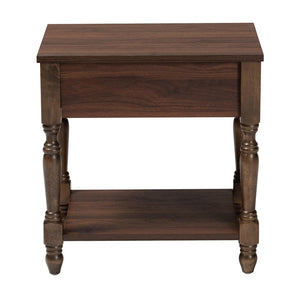 Baxton Studio Baxton Studio Roden Nightstand - Mid-Century Dark Brown Design with Rattan & Open Shelf Storage Roden-Brown-Nightstand