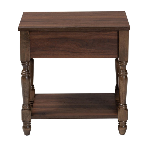 Baxton Studio Baxton Studio Roden Nightstand - Mid-Century Dark Brown Design with Rattan & Open Shelf Storage Roden-Brown-Nightstand
