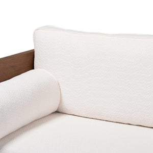 Baxton Studio Baxton Studio Uriel Mid-Century Modern Boucle Sofa with Supportive Seating for Stylish Living Spaces Cream Uriel-3S-Vanilla/Walnut-SF