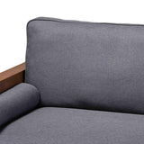 Baxton Studio Harleson Mid-Century Modern Grey Fabric and Walnut Brown Wood Sofa