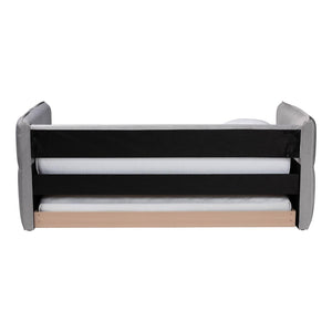 Baxton Studio Baxton Studio Finch Modern Light Grey Velvet Daybed with Trundle - Elegant Design for Small Spaces Twin CF9382-A-Light Grey-Daybed-T/T