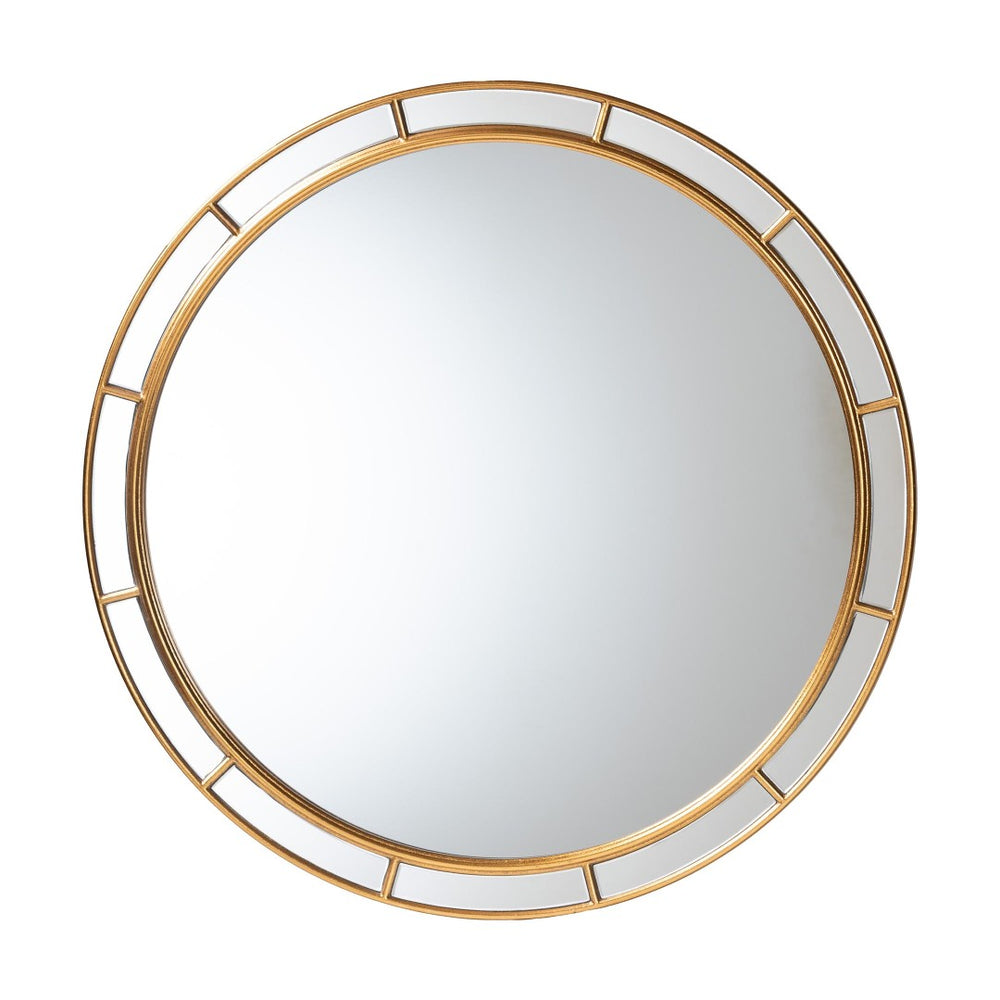 Baxton Studio Baxton Studio Ulvi Round Accent Mirror in Antique Goldleaf – Glamorous Wall Decor for Any Space RXW-10925-Mirror