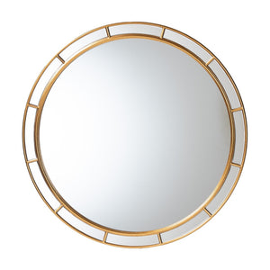 Baxton Studio Baxton Studio Ulvi Round Accent Mirror in Antique Goldleaf – Glamorous Wall Decor for Any Space RXW-10925-Mirror