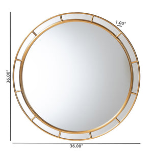 Baxton Studio Baxton Studio Ulvi Round Accent Mirror in Antique Goldleaf – Glamorous Wall Decor for Any Space RXW-10925-Mirror