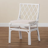 bali & pari Carwyn Bohemian White Rattan Dining Chair